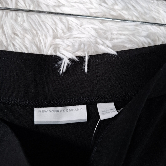 NWT NY&CO New York & Company Black Maxi Skirt Front Slit Stretch Soft Size Large - Picture 10 of 15